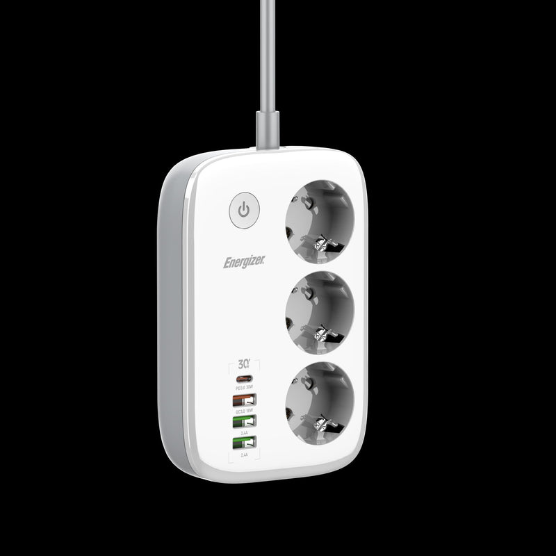 Laden Sie das Bild in Galerie -Viewer, Energizer EPB2500W02EU - WiFi-gesteuerte Steckdosenleiste mit 30 W PD und Überspannungsschutz