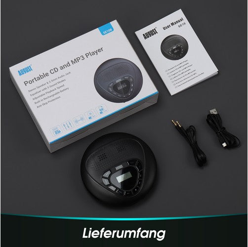 Laden Sie das Bild in Galerie -Viewer, August SE10B Tragbarer CD-Spieler mit integriertem Lautsprecher B-Ware (R1K2)
