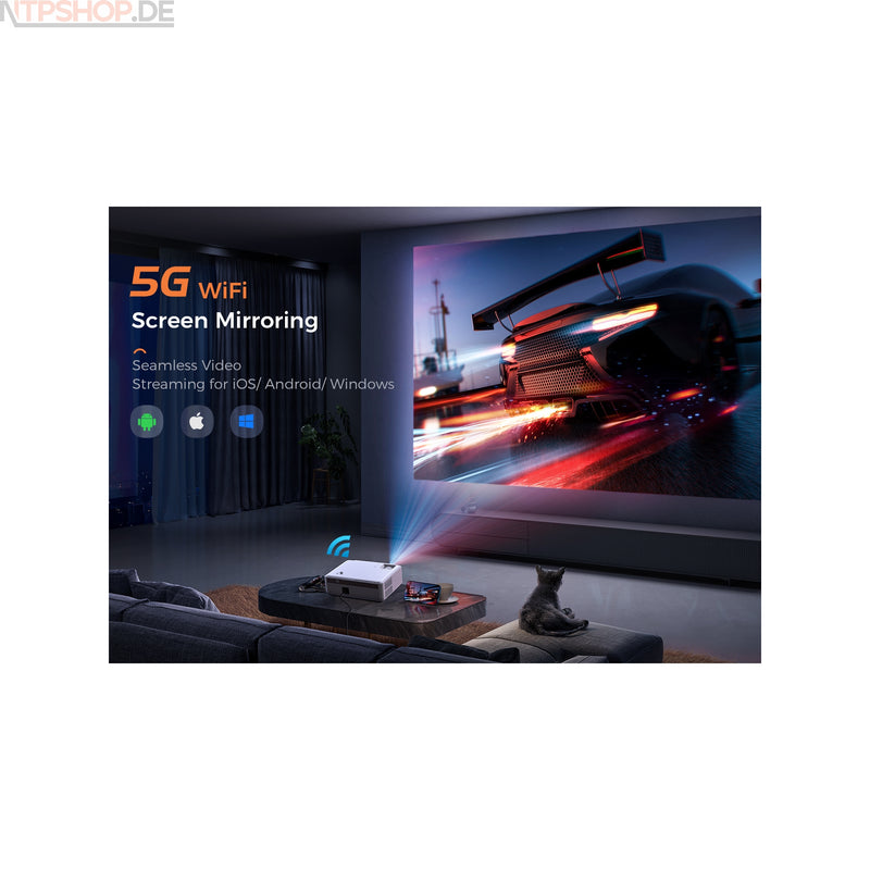 Laden Sie das Bild in Galerie -Viewer, VANKYO V630W WiFi Beamer mit7000 Lux Helligkeit, Native 1080p Auflösung und 5G WiFi