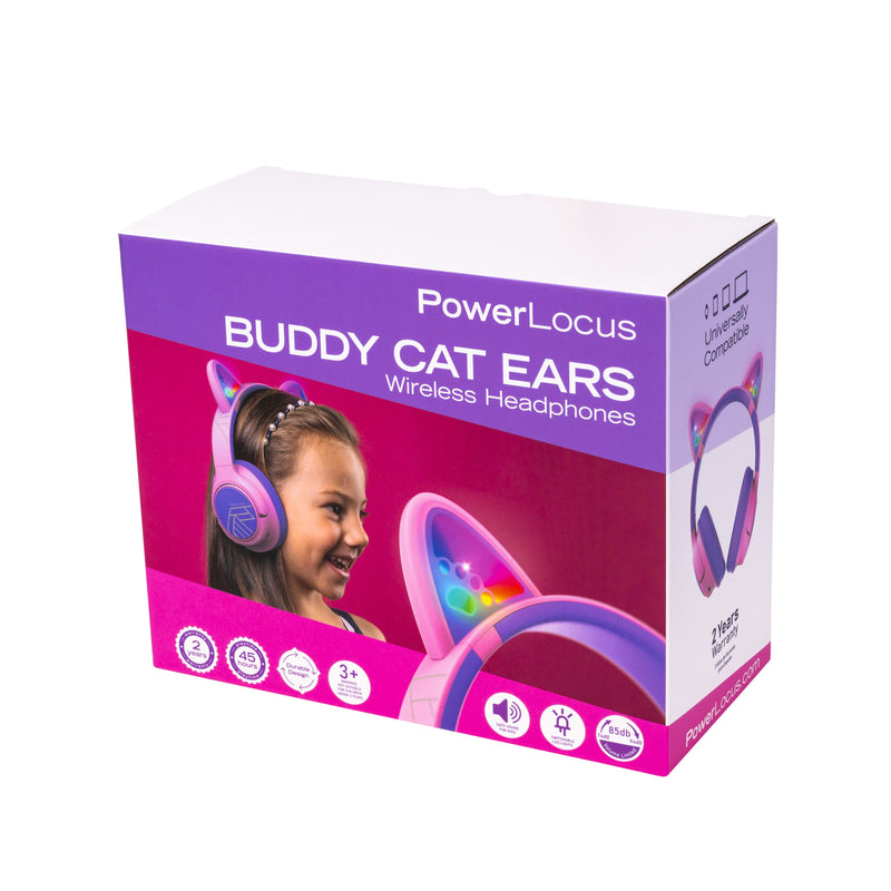 Laden Sie das Bild in Galerie -Viewer, PowerLocus Bluetooth Overear Kopfhörer Bobo Cat Ears für Kinder
