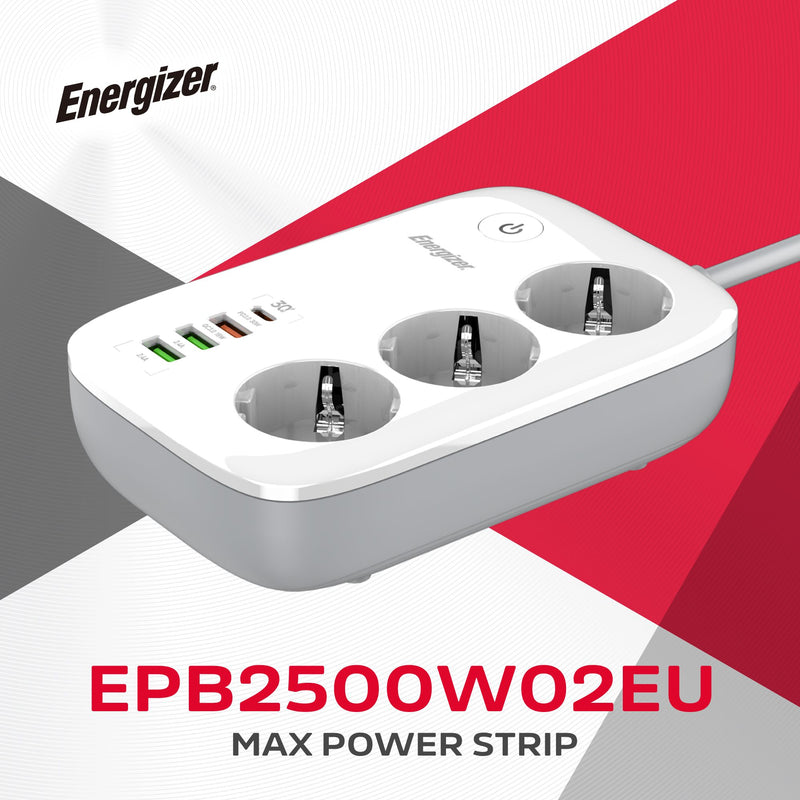 Laden Sie das Bild in Galerie -Viewer, Energizer EPB2500W02EU - WiFi-gesteuerte Steckdosenleiste mit 30 W PD und Überspannungsschutz