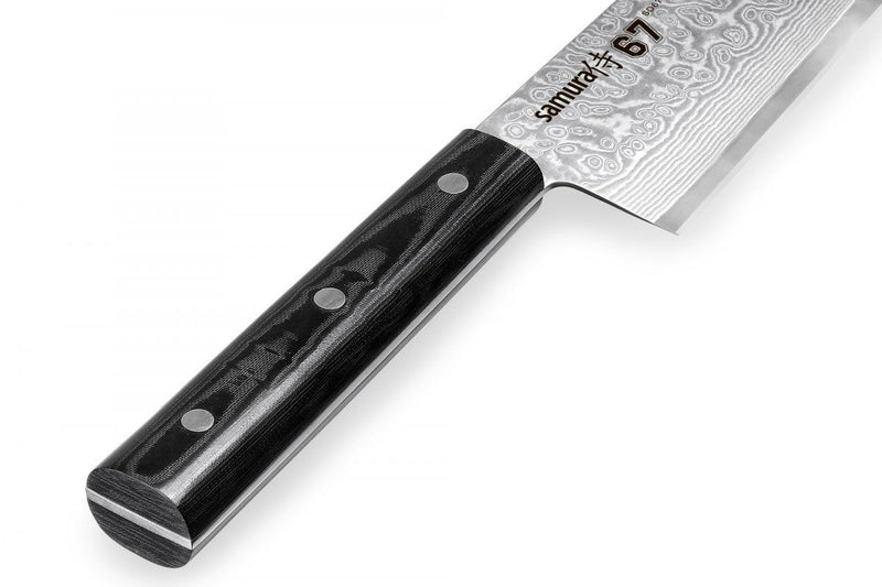 Laden Sie das Bild in Galerie -Viewer, SAMURA - DAMASCUS 67 Santoku mit Kullenschliff, 7,0 Zoll / 175 mm, 67 Lagen - SD67-0094M