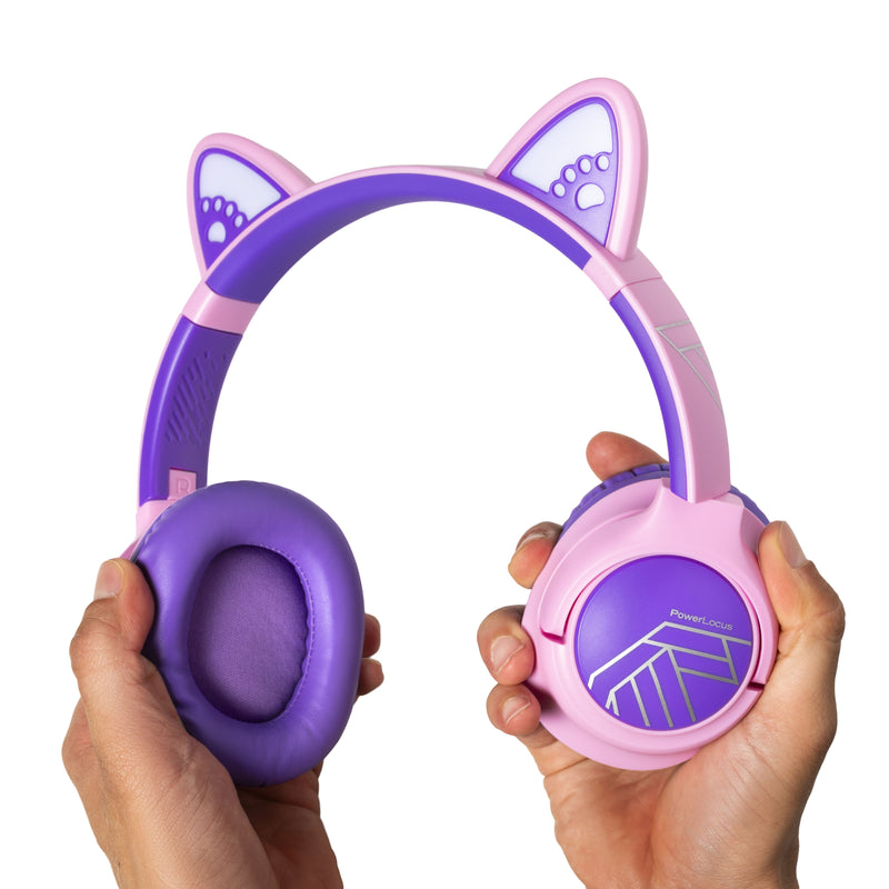 Laden Sie das Bild in Galerie -Viewer, PowerLocus Bluetooth Overear Kopfhörer Bobo Cat Ears für Kinder