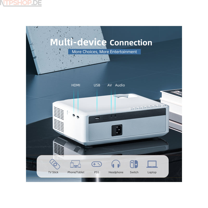 Laden Sie das Bild in Galerie -Viewer, VANKYO V630W WiFi Beamer mit7000 Lux Helligkeit, Native 1080p Auflösung und 5G WiFi