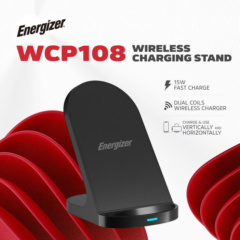 Laden Sie das Bild in Galerie -Viewer, Energizer WCP108 - 15-W-Wireless-Ladestation mit kompaktem und casefreundlichem Design