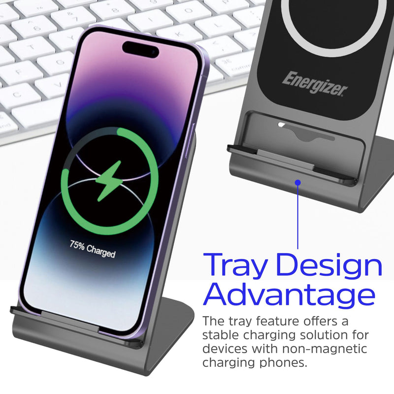 Laden Sie das Bild in Galerie -Viewer, Energizer WCP109 - 15-W-Wireless-Ladestation – intelligent, elegant und für Schutzhüllen geeignet