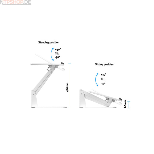 Multibrackets 9141 M Laptop Workstation White - New-Tech-Products GmbH NTP NTPShop.de www.ntpshop.de www.new-tech-products.de all4living Onlineshop Online Store Gadgets Elektrogeräte