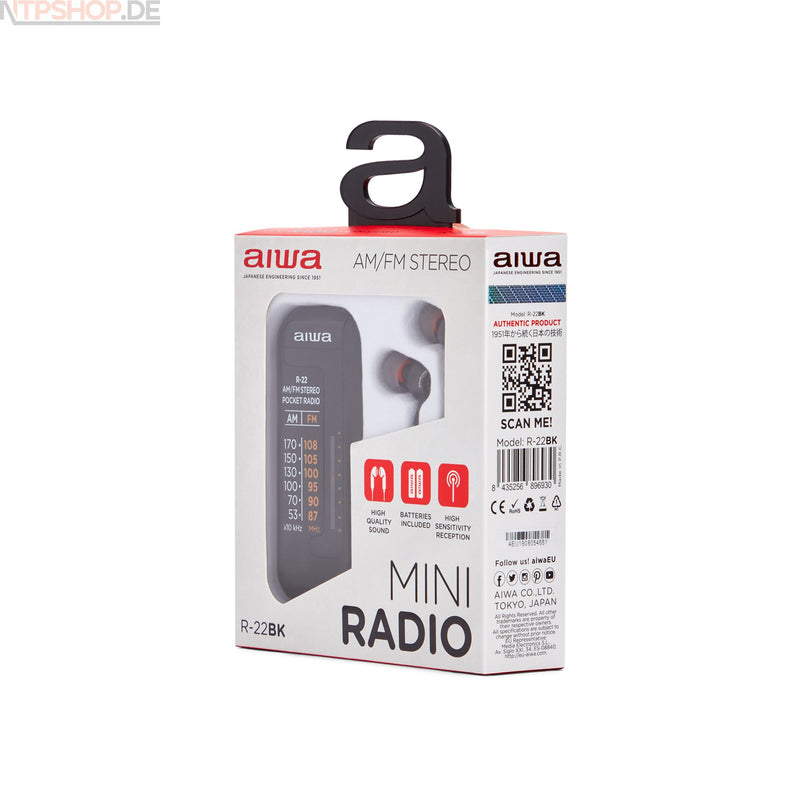 Laden Sie das Bild in Galerie -Viewer, AIWA R-22BK tragbares Mini-Radio B-Ware (R1K3)