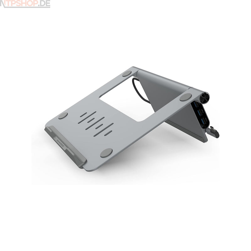 Laden Sie das Bild in Galerie -Viewer, Adam Elements AAPADHUBSTDGY CASA Laptopständer mit USB-C 5-in-1 Hub - New-Tech-Products GmbH NTP NTPShop.de www.ntpshop.de www.new-tech-products.de all4living Onlineshop Online Store Gadgets Elektrogeräte