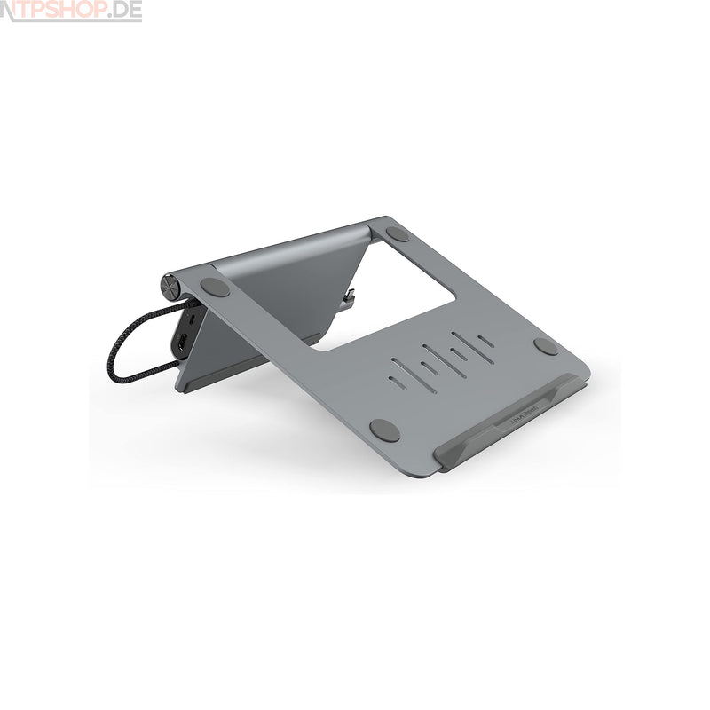 Laden Sie das Bild in Galerie -Viewer, Adam Elements AAPADHUBSTDGY CASA Laptopständer mit USB-C 5-in-1 Hub - New-Tech-Products GmbH NTP NTPShop.de www.ntpshop.de www.new-tech-products.de all4living Onlineshop Online Store Gadgets Elektrogeräte