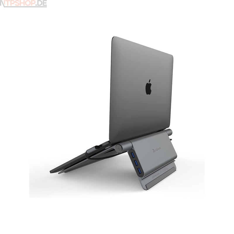 Laden Sie das Bild in Galerie -Viewer, Adam Elements AAPADHUBSTDGY CASA Laptopständer mit USB-C 5-in-1 Hub - New-Tech-Products GmbH NTP NTPShop.de www.ntpshop.de www.new-tech-products.de all4living Onlineshop Online Store Gadgets Elektrogeräte