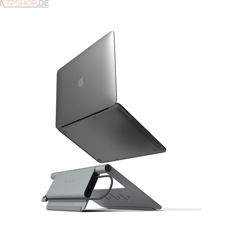 Laden Sie das Bild in Galerie -Viewer, Adam Elements AAPADHUBSTDGY CASA Laptopständer mit USB-C 5-in-1 Hub - New-Tech-Products GmbH NTP NTPShop.de www.ntpshop.de www.new-tech-products.de all4living Onlineshop Online Store Gadgets Elektrogeräte