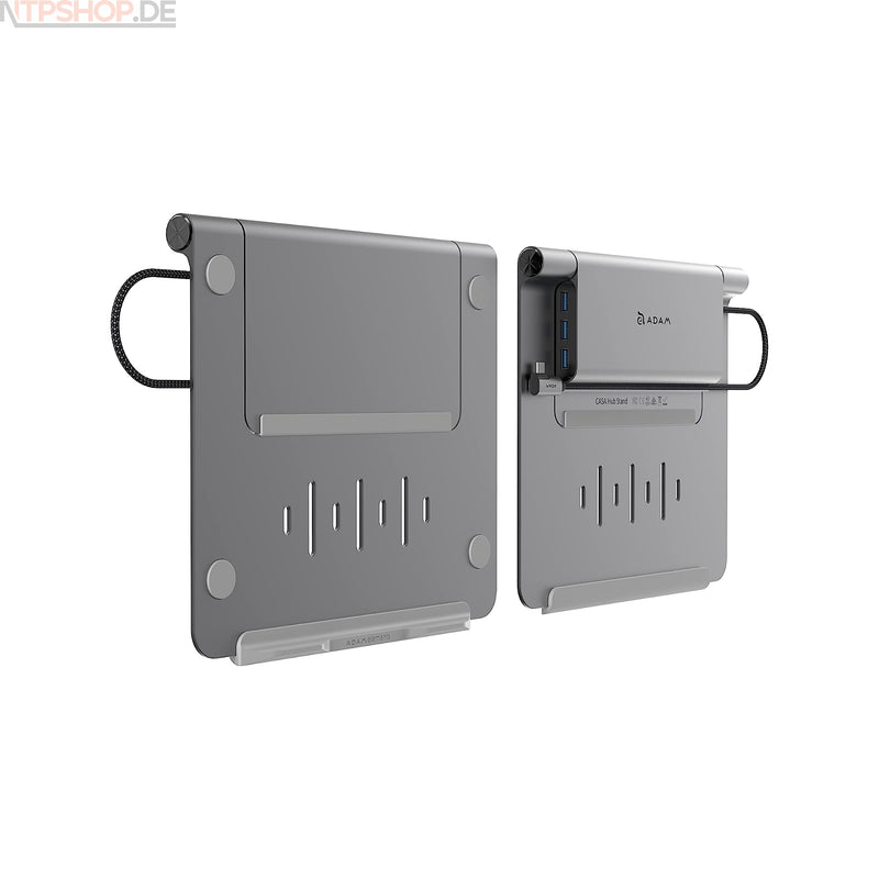 Laden Sie das Bild in Galerie -Viewer, Adam Elements AAPADHUBSTDGY CASA Laptopständer mit USB-C 5-in-1 Hub - New-Tech-Products GmbH NTP NTPShop.de www.ntpshop.de www.new-tech-products.de all4living Onlineshop Online Store Gadgets Elektrogeräte