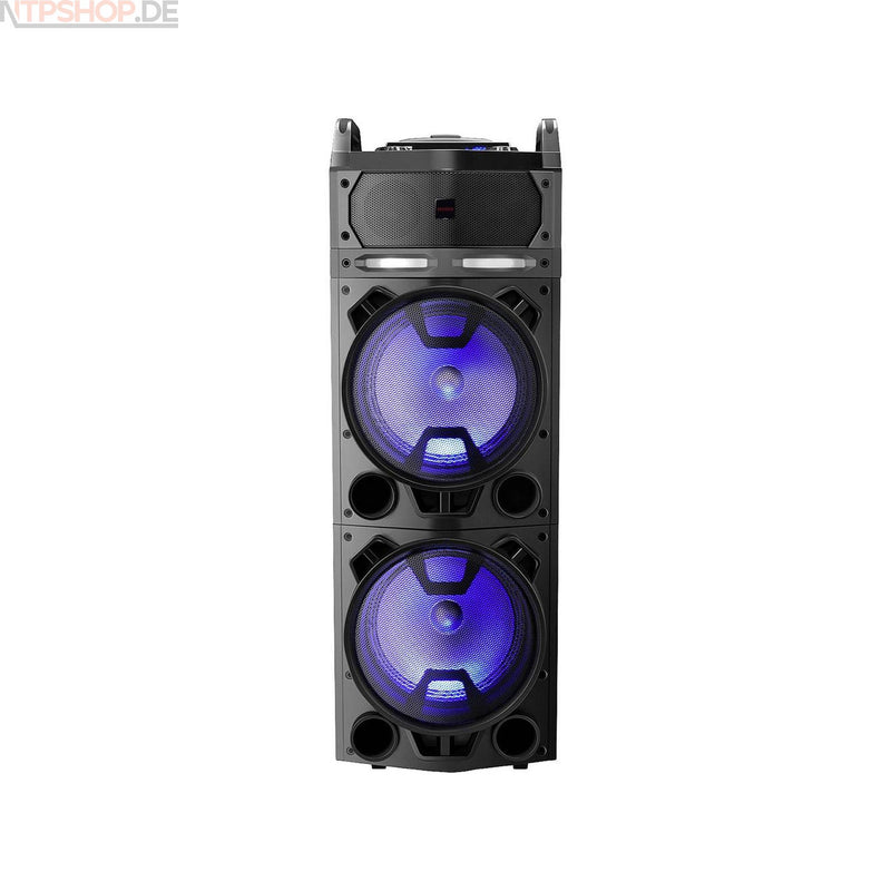 Laden Sie das Bild in Galerie -Viewer, Aiwa KTBUS-900 Tragbares Karaoke Musiksystem mit LED Beleuchtung B-Ware