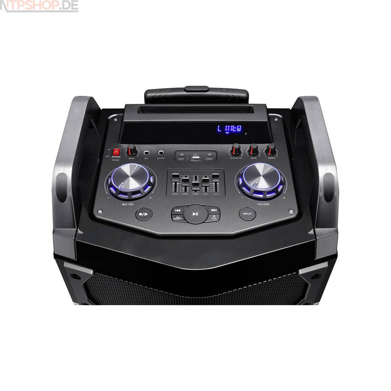 Laden Sie das Bild in Galerie -Viewer, Aiwa KTBUS-900 Tragbares Karaoke Musiksystem mit LED Beleuchtung B-Ware
