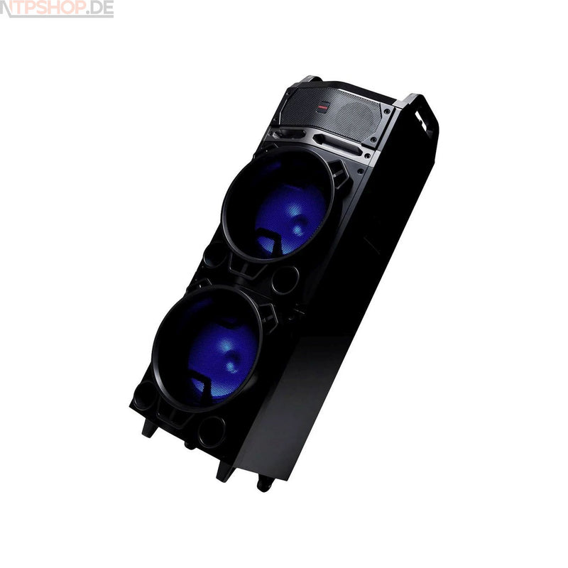 Laden Sie das Bild in Galerie -Viewer, Aiwa KTBUS-900 Tragbares Karaoke Musiksystem mit LED Beleuchtung B-Ware