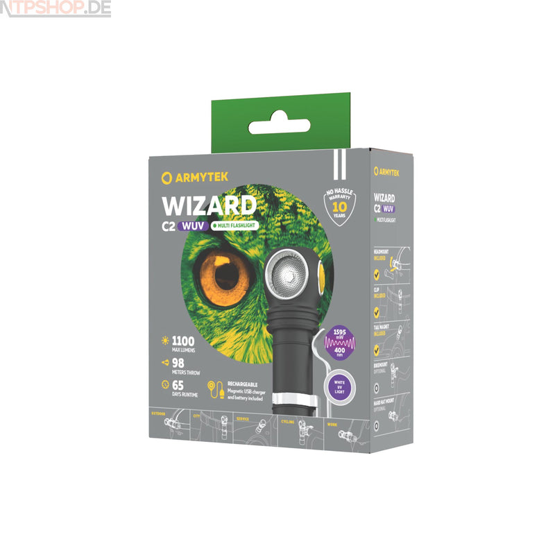 Laden Sie das Bild in Galerie -Viewer, Armytek Wizard C2 WUV / White & Ultraviolet B-Ware (R1K4)
