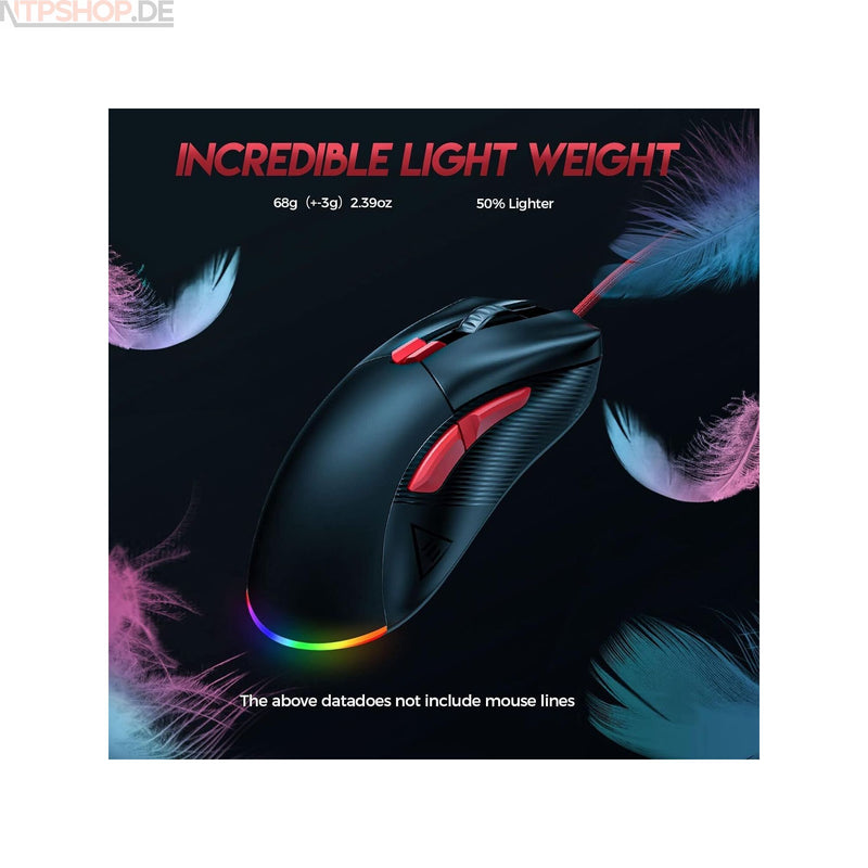 Laden Sie das Bild in Galerie -Viewer, Eksa EM500 Gaming Maus 12400DPI optischer Sensor Computer leicht Ergonomisch