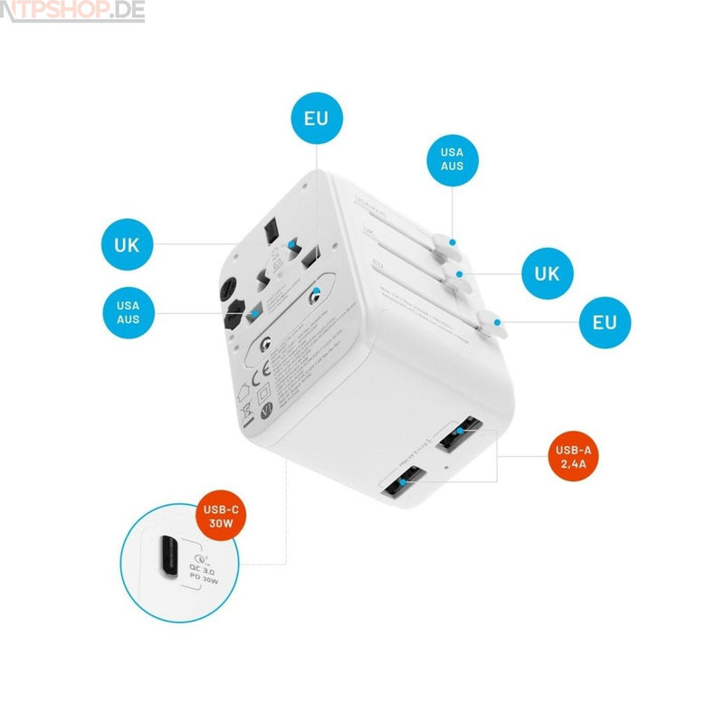 Laden Sie das Bild in Galerie -Viewer, FIXED FIXCT30-1C2A World Adapter - New-Tech-Products GmbH NTP NTPShop.de www.ntpshop.de www.new-tech-products.de all4living Onlineshop Online Store Gadgets Elektrogeräte
