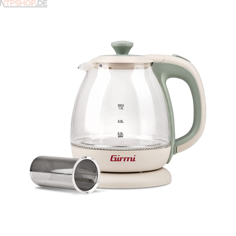 Laden Sie das Bild in Galerie -Viewer, Girmi BL4105 Wasserkocher + Teekessel in einem Glaskanne Teesieb Küche 1 Liter - New-Tech-Products GmbH NTP NTPShop.de www.ntpshop.de www.new-tech-products.de all4living Onlineshop Online Store Gadgets Elektrogeräte