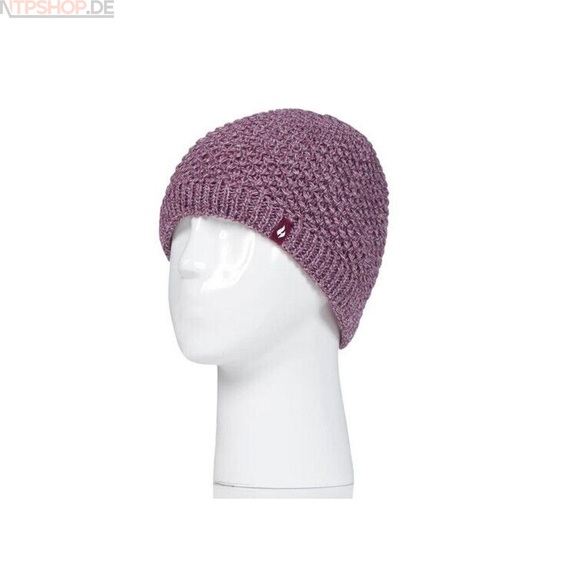 Laden Sie das Bild in Galerie -Viewer, Heat Holders Damen Mütze rosa Winter Warm Strick Beanie mit Fleecefutter Thermo