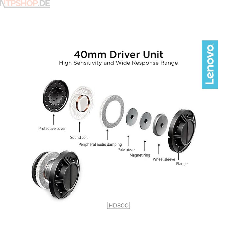 Laden Sie das Bild in Galerie -Viewer, Lenovo HD800 Over-Ear-Kopfhörer mit 20 Stunden Akkulaufzeit - New-Tech-Products GmbH NTP NTPShop.de www.ntpshop.de www.new-tech-products.de all4living Onlineshop Online Store Gadgets Elektrogeräte