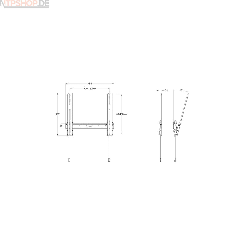 Laden Sie das Bild in Galerie -Viewer, Multibrackets 0988 M Universal Wallmount Tilt Air Medium Black - New-Tech-Products GmbH NTP NTPShop.de www.ntpshop.de www.new-tech-products.de all4living Onlineshop Online Store Gadgets Elektrogeräte