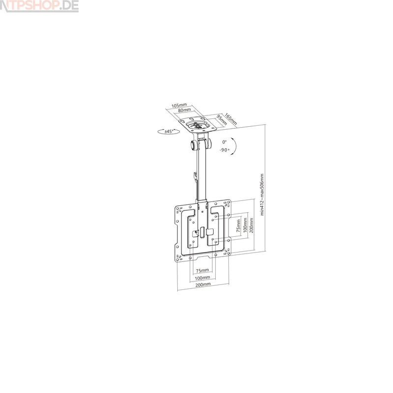 Laden Sie das Bild in Galerie -Viewer, Multibrackets 3090 M VESA Flip Down Large Black - New-Tech-Products GmbH NTP NTPShop.de www.ntpshop.de www.new-tech-products.de all4living Onlineshop Online Store Gadgets Elektrogeräte