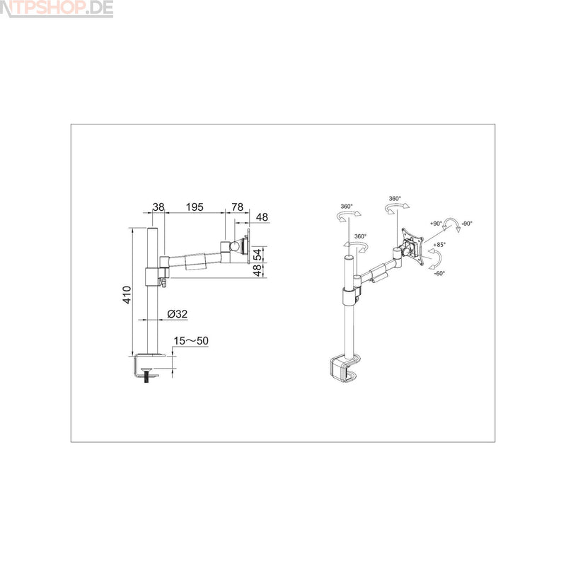 Laden Sie das Bild in Galerie -Viewer, Multibrackets 5167 M VESA Deskmount Officeline Single I White - New-Tech-Products GmbH NTP NTPShop.de www.ntpshop.de www.new-tech-products.de all4living Onlineshop Online Store Gadgets Elektrogeräte