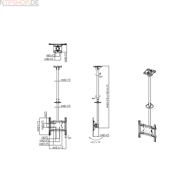 Laden Sie das Bild in Galerie -Viewer, Multibrackets 5460 M Public Ceilingmount Medium Single 3000 - New-Tech-Products GmbH NTP NTPShop.de www.ntpshop.de www.new-tech-products.de all4living Onlineshop Online Store Gadgets Elektrogeräte