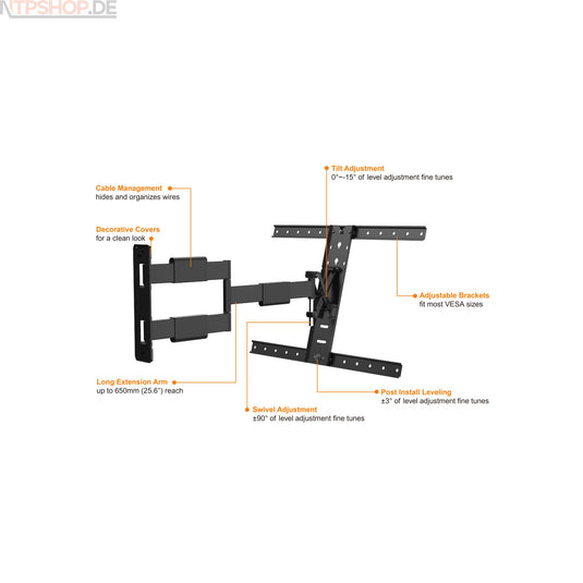 Multibrackets 6184 M VESA Flexarm Thin Black - New-Tech-Products GmbH NTP NTPShop.de www.ntpshop.de www.new-tech-products.de all4living Onlineshop Online Store Gadgets Elektrogeräte