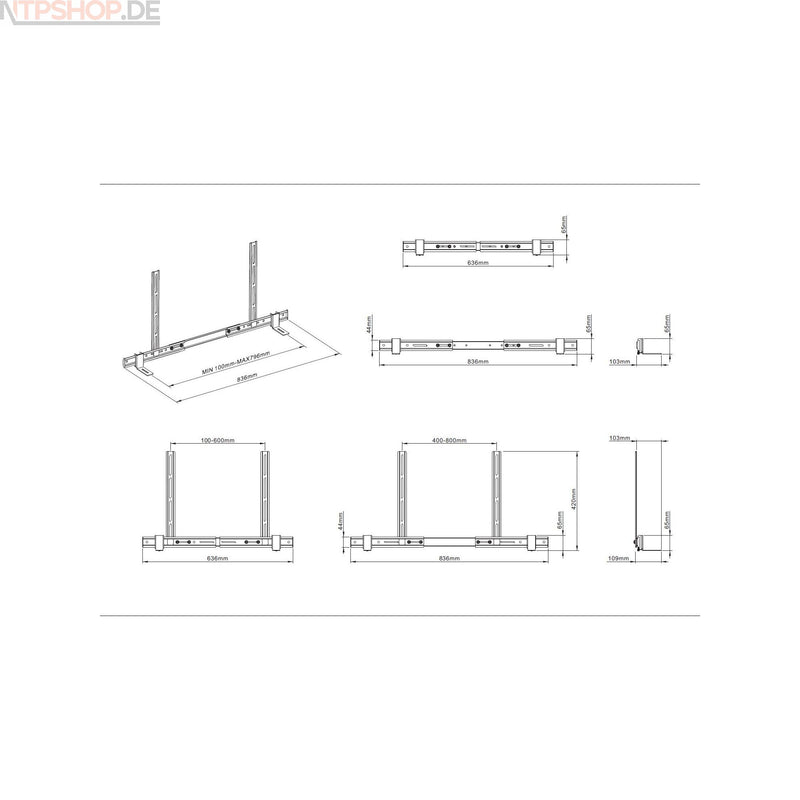 Laden Sie das Bild in Galerie -Viewer, Multibrackets 7895 M Universal Soundbar Mount 55"-110" - New-Tech-Products GmbH NTP NTPShop.de www.ntpshop.de www.new-tech-products.de all4living Onlineshop Online Store Gadgets Elektrogeräte