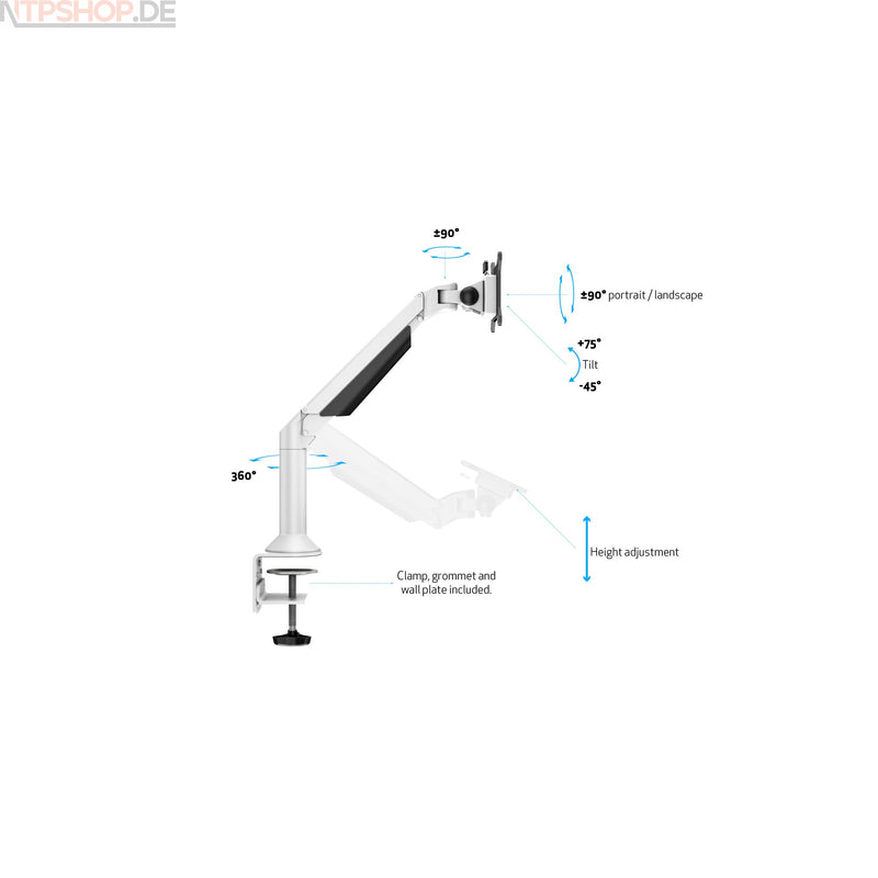 Laden Sie das Bild in Galerie -Viewer, Multibrackets 9383 M VESA Gas Lift Arm Desk or Wall Basic White - New-Tech-Products GmbH NTP NTPShop.de www.ntpshop.de www.new-tech-products.de all4living Onlineshop Online Store Gadgets Elektrogeräte