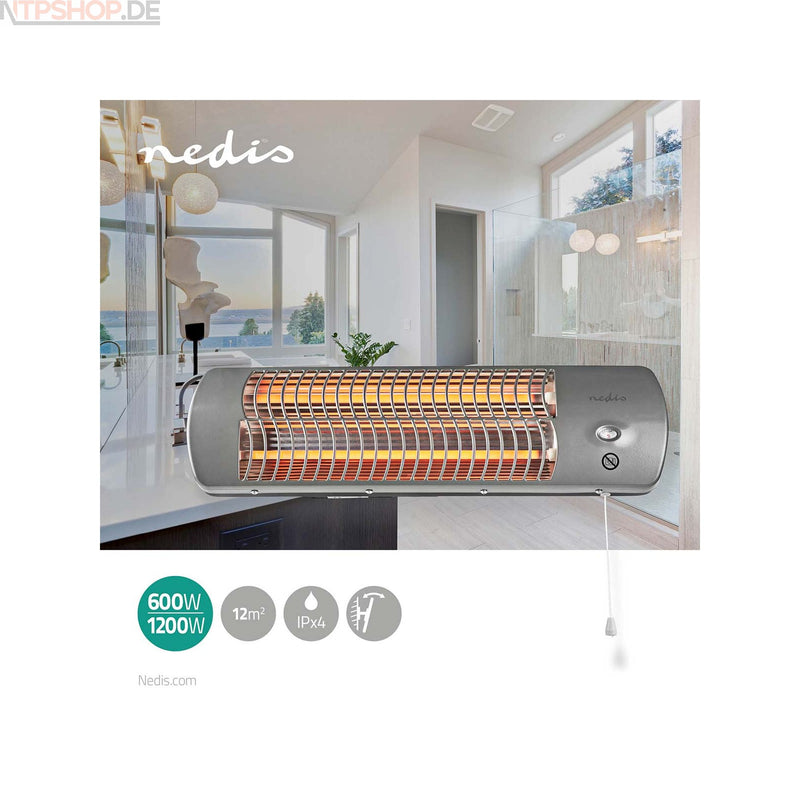 Laden Sie das Bild in Galerie -Viewer, Nedis HTBA10GY Bad-Schnellheizer 1200W 12m² Grau B-Ware (R1F3)