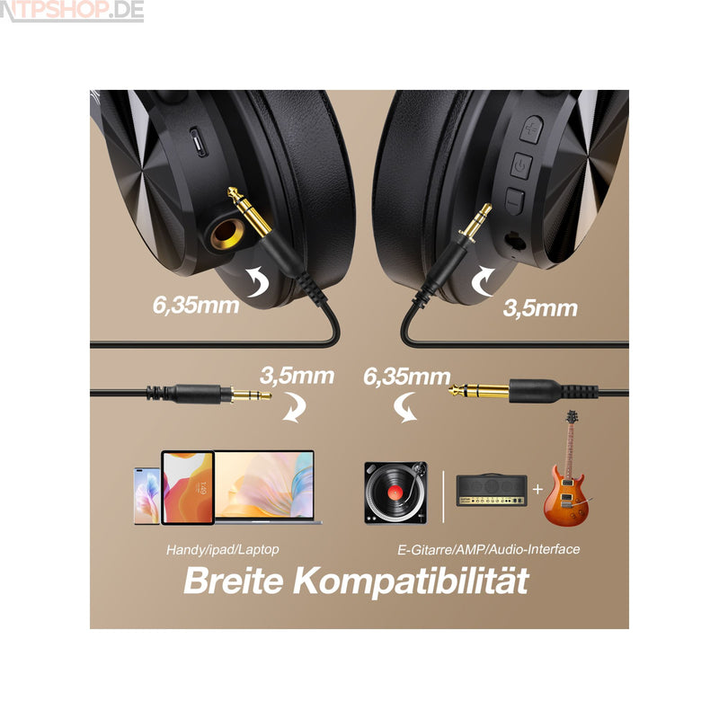 Laden Sie das Bild in Galerie -Viewer, OneOdio A70 Bluetooth Kopfhörer mit 6,35 & 3,5 mm Klinkenanschluss und Noise Cancelling
