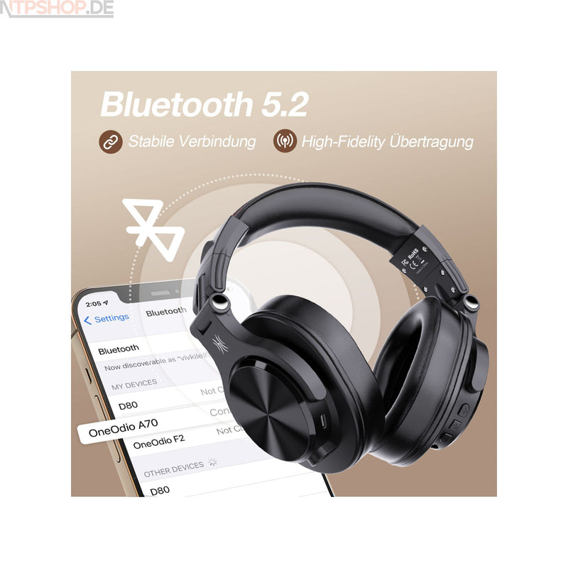 Laden Sie das Bild in Galerie -Viewer, OneOdio A70 Bluetooth Kopfhörer mit 6,35 & 3,5 mm Klinkenanschluss und Noise Cancelling