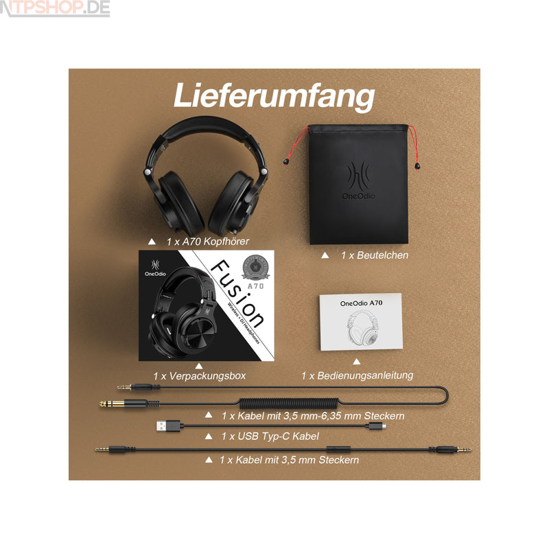 Laden Sie das Bild in Galerie -Viewer, OneOdio A70 Bluetooth Kopfhörer mit 6,35 & 3,5 mm Klinkenanschluss und Noise Cancelling