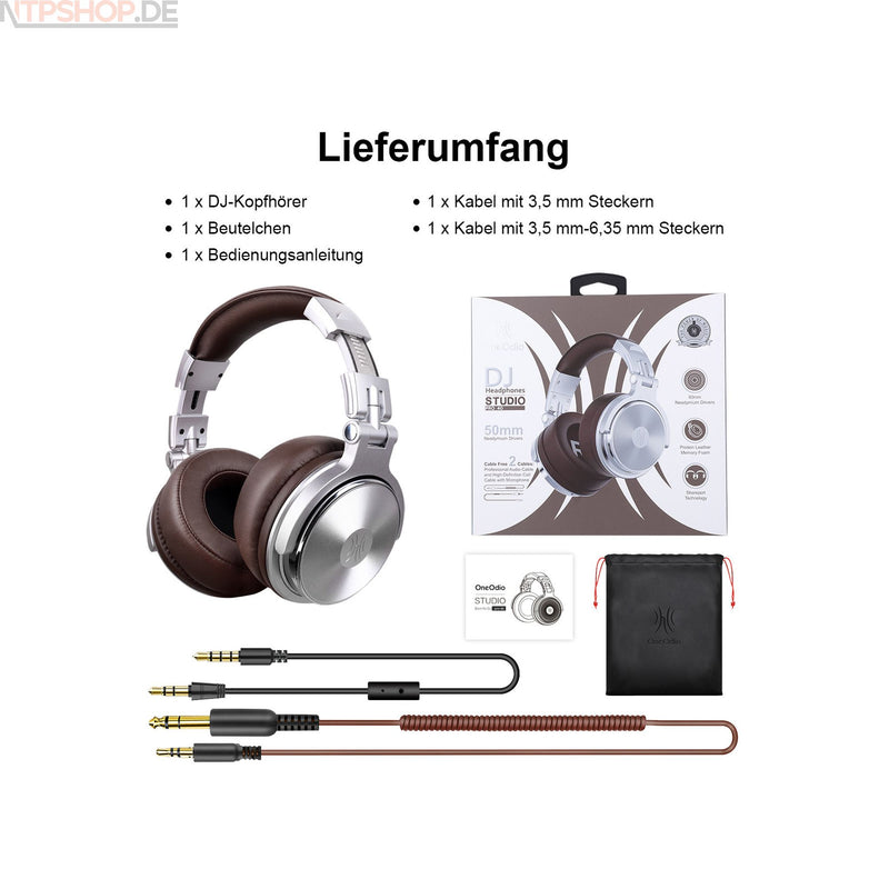 Laden Sie das Bild in Galerie -Viewer, OneOdio Pro 40 silber-braun Kopfhörer