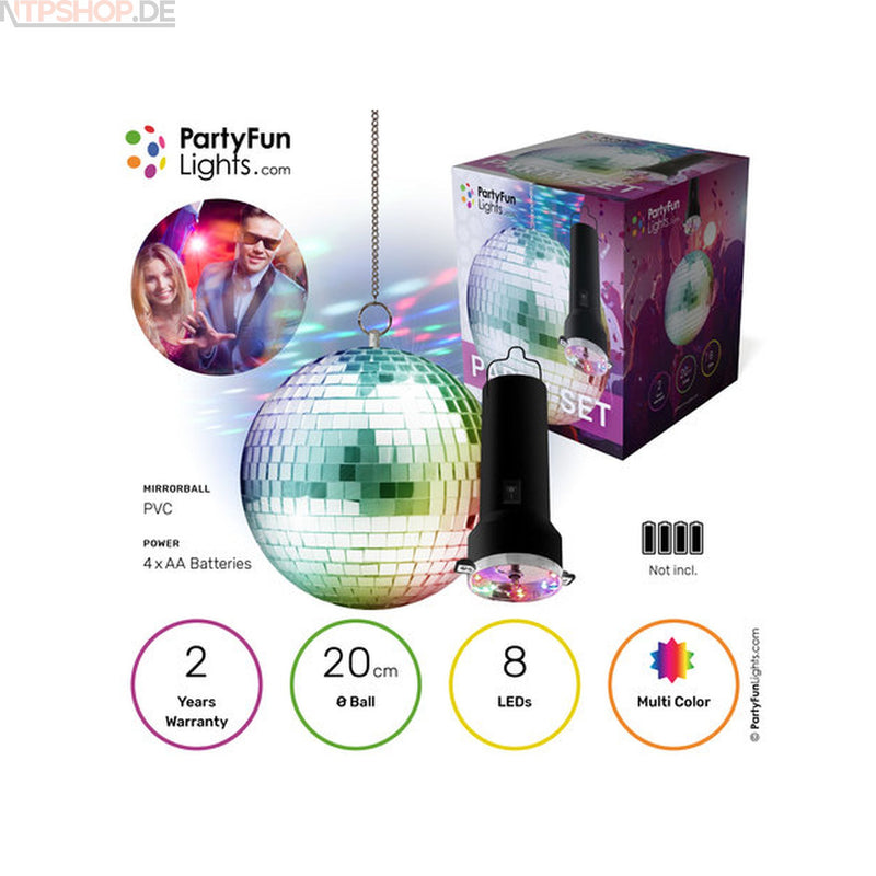 Laden Sie das Bild in Galerie -Viewer, PartyFunLights Rotierende Spiegelkugel Party Set