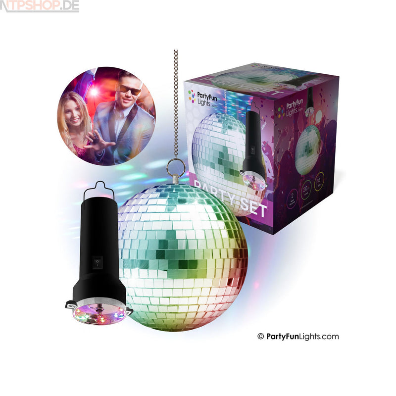 Laden Sie das Bild in Galerie -Viewer, PartyFunLights Rotierende Spiegelkugel Party Set