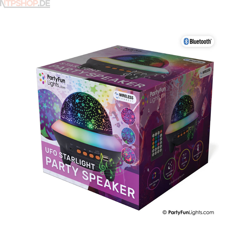 Laden Sie das Bild in Galerie -Viewer, PartyFunLights Bluetooth UFO Starlight Party Lautsprecher - New-Tech-Products GmbH NTP NTPShop.de www.ntpshop.de www.new-tech-products.de all4living Onlineshop Online Store Gadgets Elektrogeräte