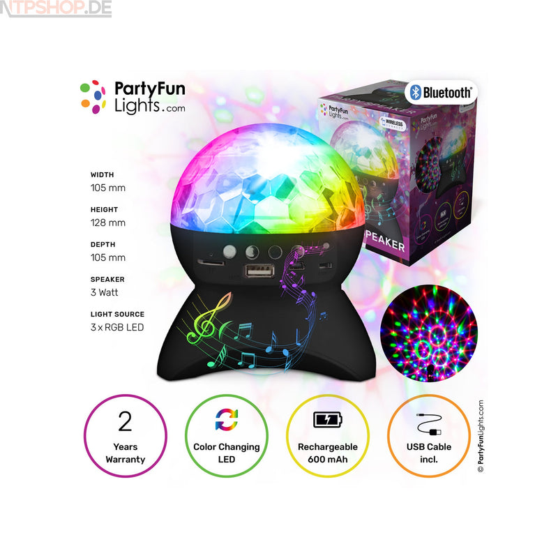 Laden Sie das Bild in Galerie -Viewer, PartyFunLights Bluetooth Partylautsprecher mit Lichteffekten - New-Tech-Products GmbH NTP NTPShop.de www.ntpshop.de www.new-tech-products.de all4living Onlineshop Online Store Gadgets Elektrogeräte