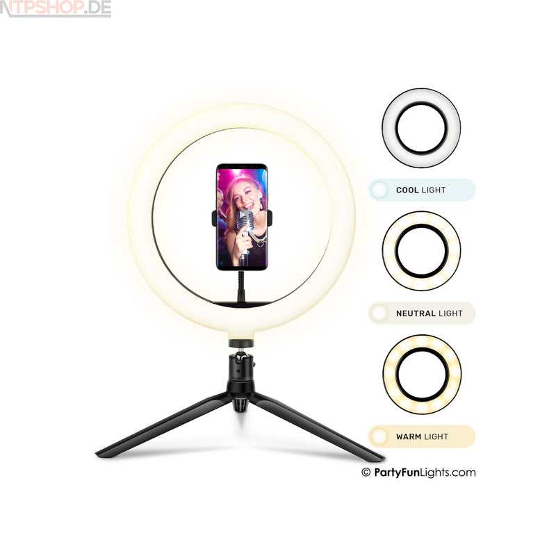 Laden Sie das Bild in Galerie -Viewer, PartyFunLights Selfie-Ring LED-Licht 30 cm - New-Tech-Products GmbH NTP NTPShop.de www.ntpshop.de www.new-tech-products.de all4living Onlineshop Online Store Gadgets Elektrogeräte