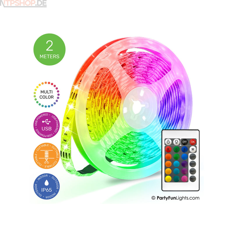 Laden Sie das Bild in Galerie -Viewer, PartyFunLights LED-Streifen mehrfarbig RGB - USB-betrieben - New-Tech-Products GmbH NTP NTPShop.de www.ntpshop.de www.new-tech-products.de all4living Onlineshop Online Store Gadgets Elektrogeräte