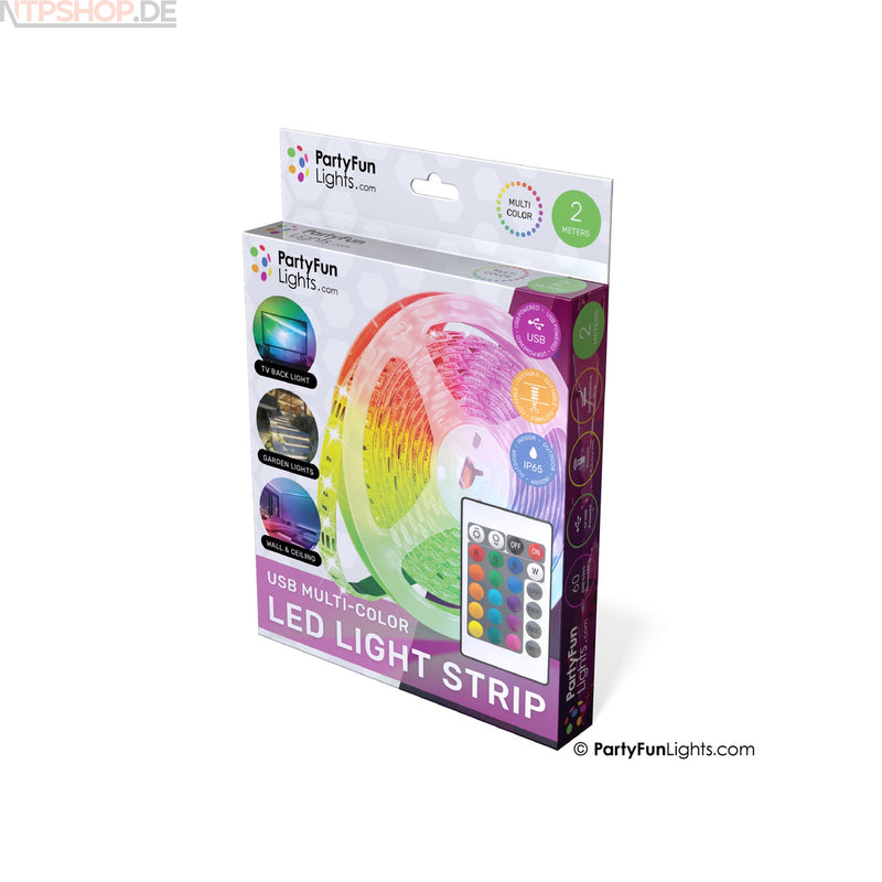 Laden Sie das Bild in Galerie -Viewer, PartyFunLights LED-Streifen mehrfarbig RGB - USB-betrieben - New-Tech-Products GmbH NTP NTPShop.de www.ntpshop.de www.new-tech-products.de all4living Onlineshop Online Store Gadgets Elektrogeräte
