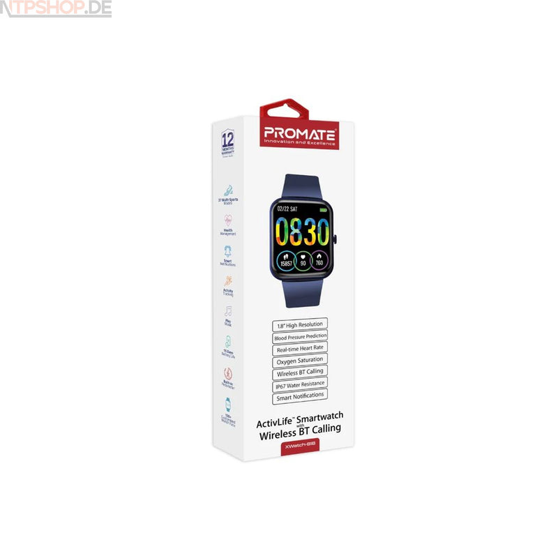 Laden Sie das Bild in Galerie -Viewer, Promate XWatch-B18 Black Smartwatch - New-Tech-Products GmbH NTP NTPShop.de www.ntpshop.de www.new-tech-products.de all4living Onlineshop Online Store Gadgets Elektrogeräte