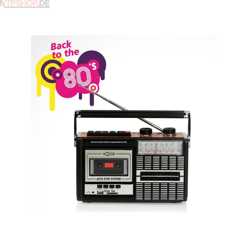 Laden Sie das Bild in Galerie -Viewer, Ricatech PR85 Retro-Kassettenspieler mit USB+SD B-Ware (R1F4)