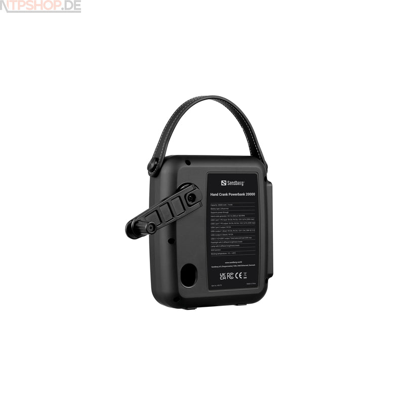 Laden Sie das Bild in Galerie -Viewer, Sandberg 420-79 Hand-Crank-Powerbank 20000 Notfall-Handkurbelgenerator - New-Tech-Products GmbH NTP NTPShop.de www.ntpshop.de www.new-tech-products.de all4living Onlineshop Online Store Gadgets Elektrogeräte