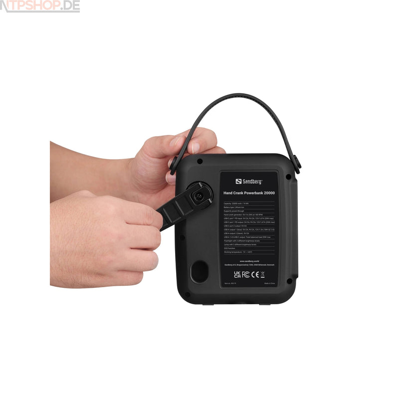 Laden Sie das Bild in Galerie -Viewer, Sandberg 420-79 Hand-Crank-Powerbank 20000 Notfall-Handkurbelgenerator - New-Tech-Products GmbH NTP NTPShop.de www.ntpshop.de www.new-tech-products.de all4living Onlineshop Online Store Gadgets Elektrogeräte