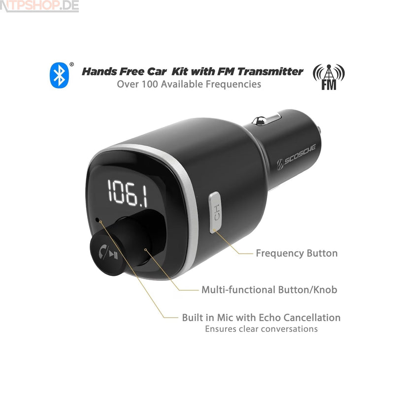Laden Sie das Bild in Galerie -Viewer, Scosche BTFM4 FM Transmitter mit Bluetooth und 2 USB Ports B-Ware (R1K3)